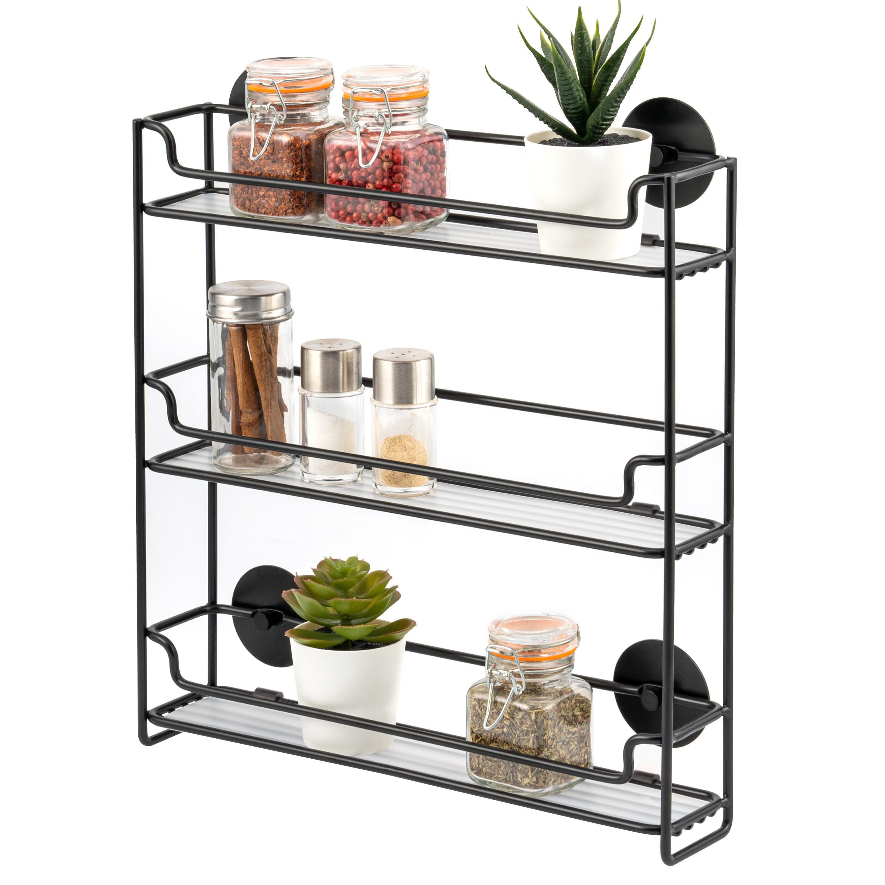 bremermann Gewürzregal Gewürzregal zur Wandmontage, 3 Ebenen, schwarz, Kleb günstig online kaufen