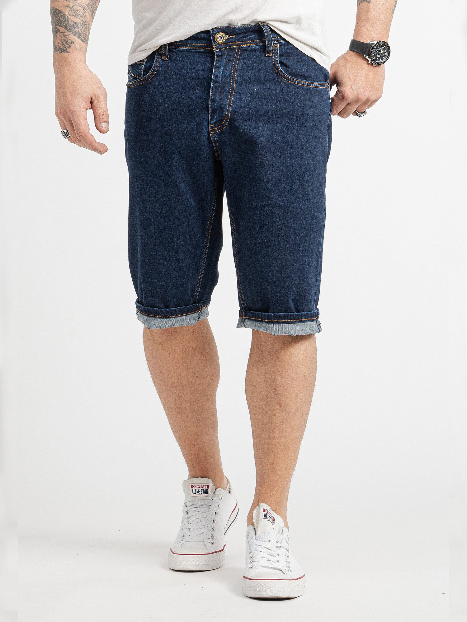 Rock Creek Bermudas Herren Shorts Jeansshorts Denim Dunkelblau RC-2431