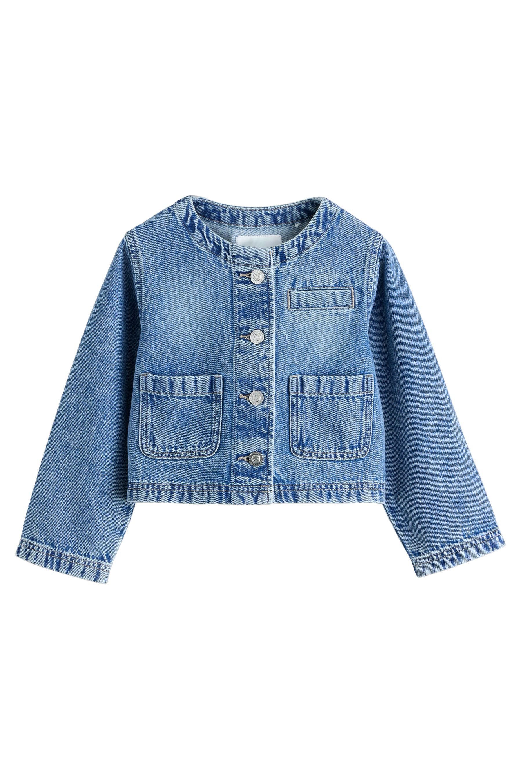 Next Jeansjacke Kragenlose Jeansjacke (1-St)