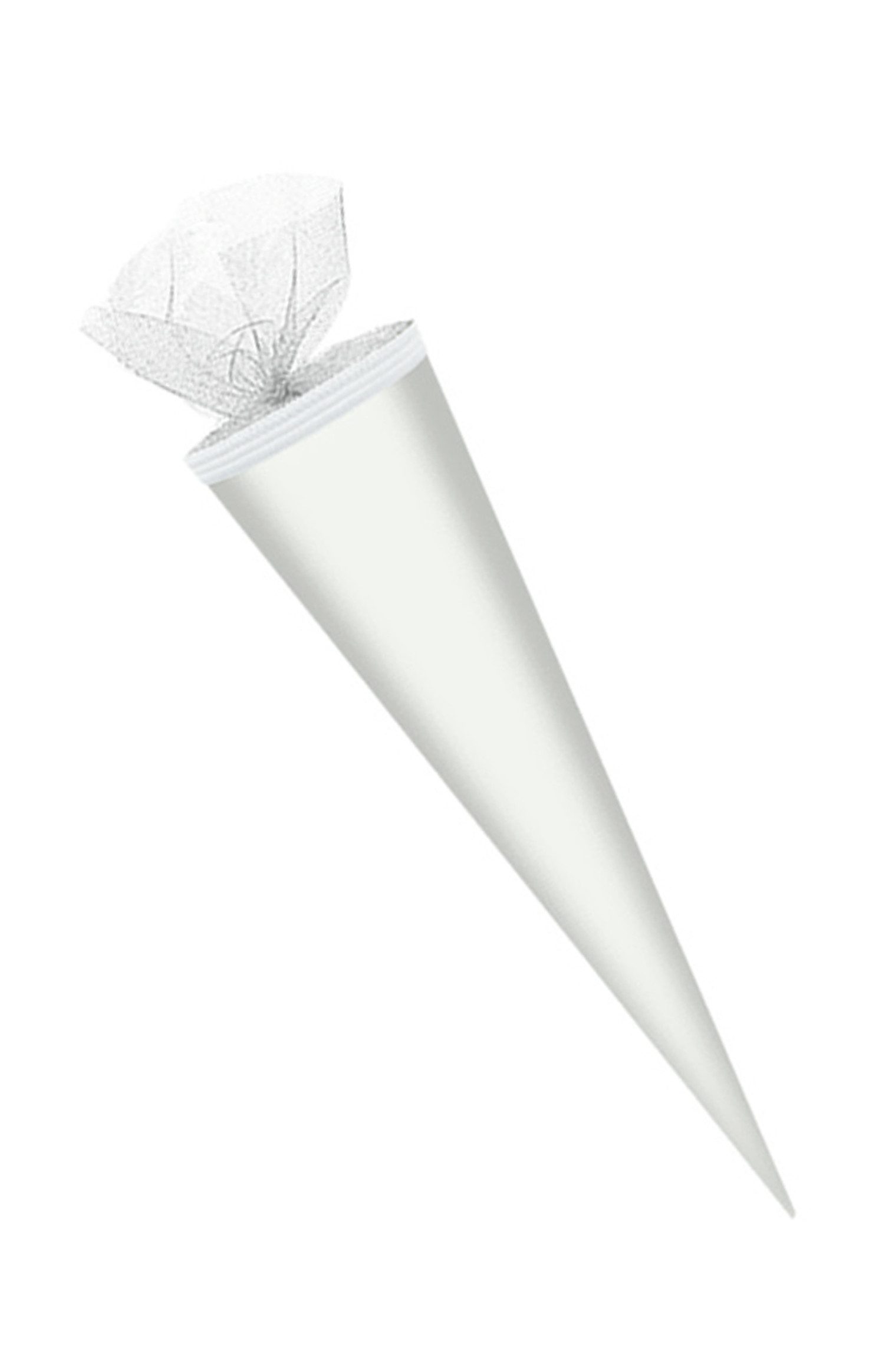 Livepac Office Schultüte Bastel Schultüte / Länge: 50cm / rund / Farbe: weiß