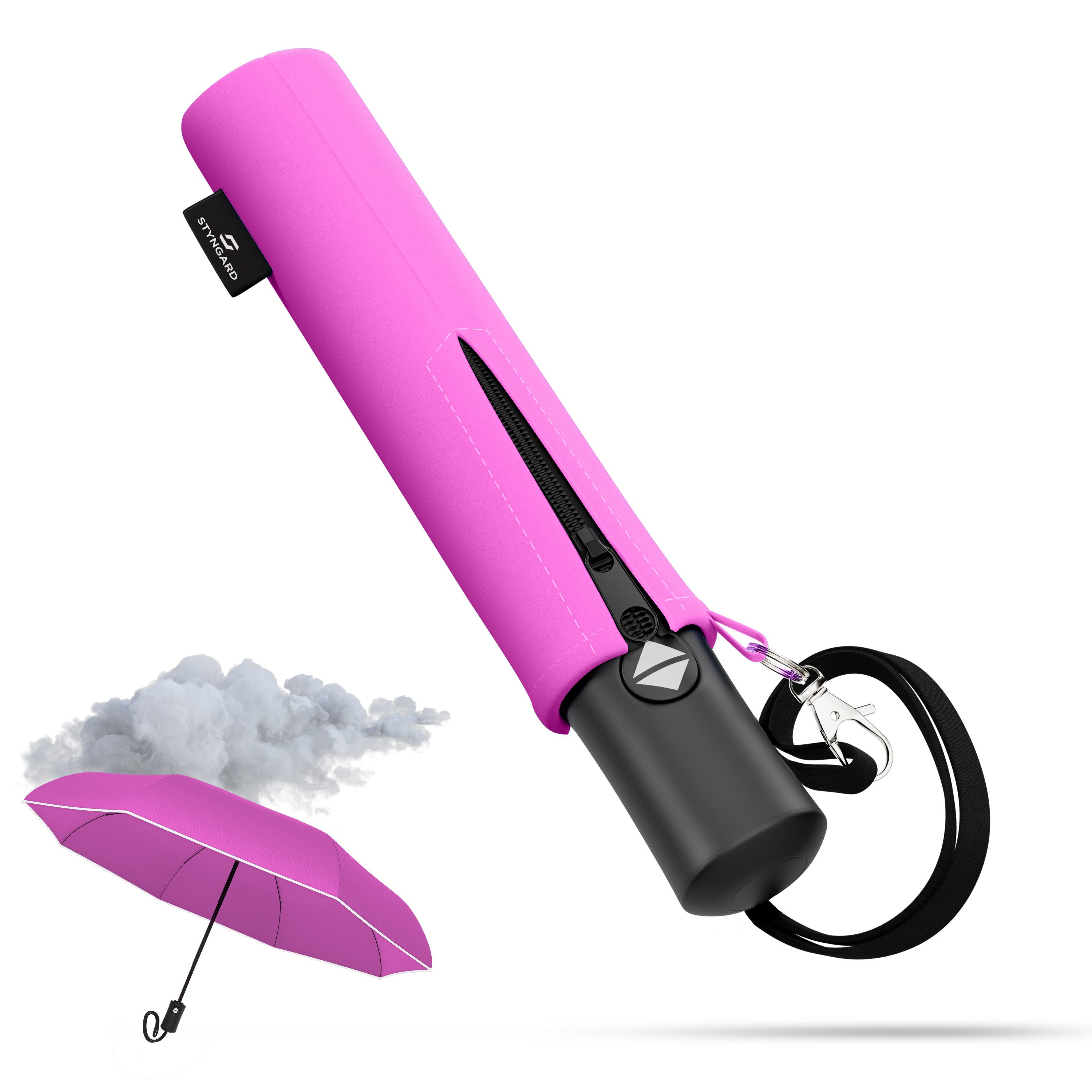 Styngard Taschenregenschirm Rotterdam, Regenschirm Kinder mit Sicherheitsreflektoren - Kinderschirm