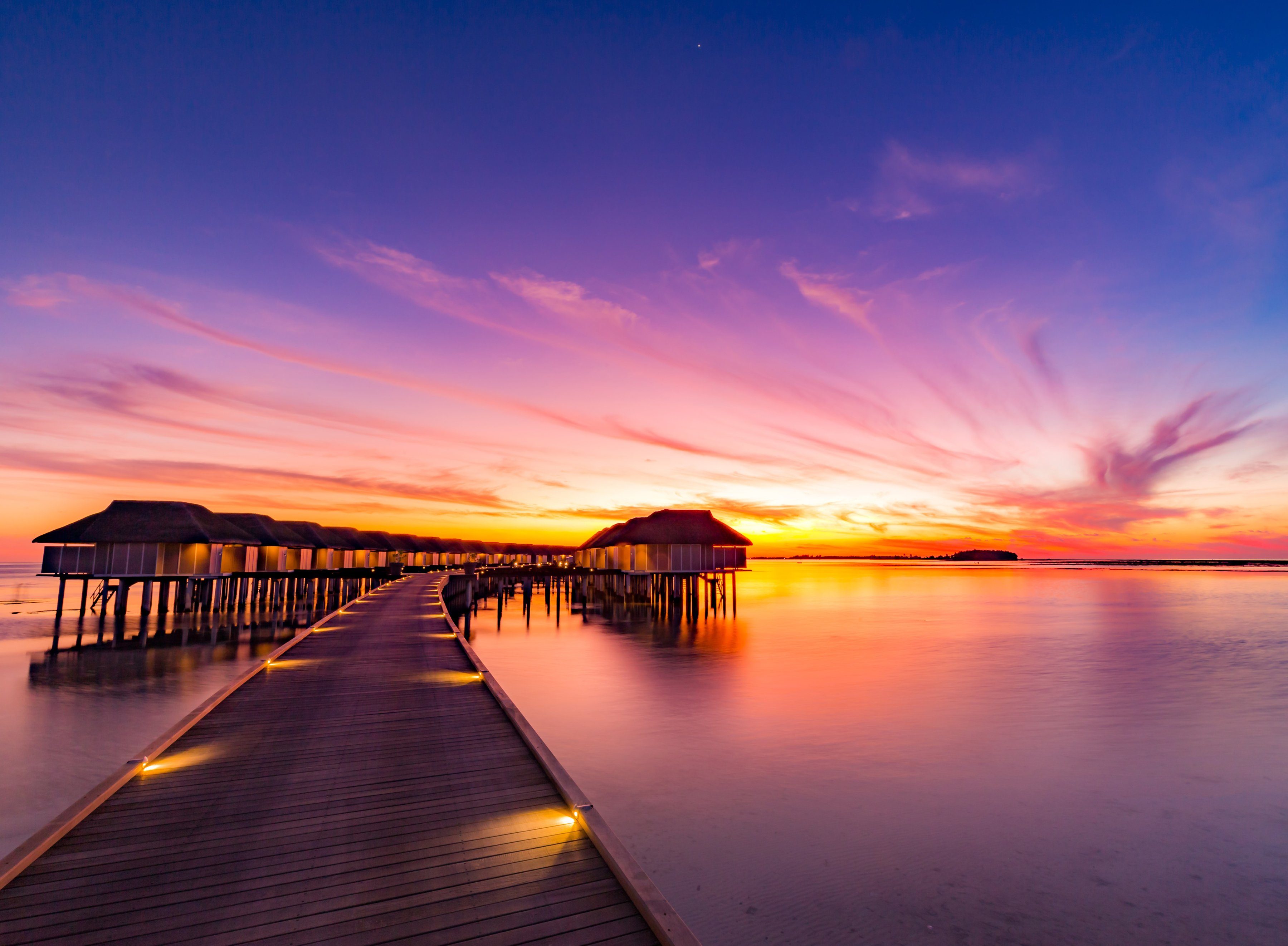 Papermoon Fototapete »Sunset Pier Maldives«, glatt-Otto