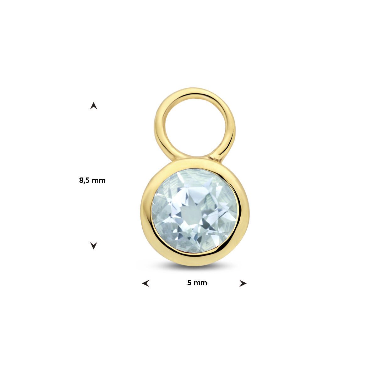 NICEANDnoble Einhänger für Ohrschmuck 585er Gelbgold ein Paar kleine Ohrring-Einhänger mit Aquamarin – Bild 4 von 5