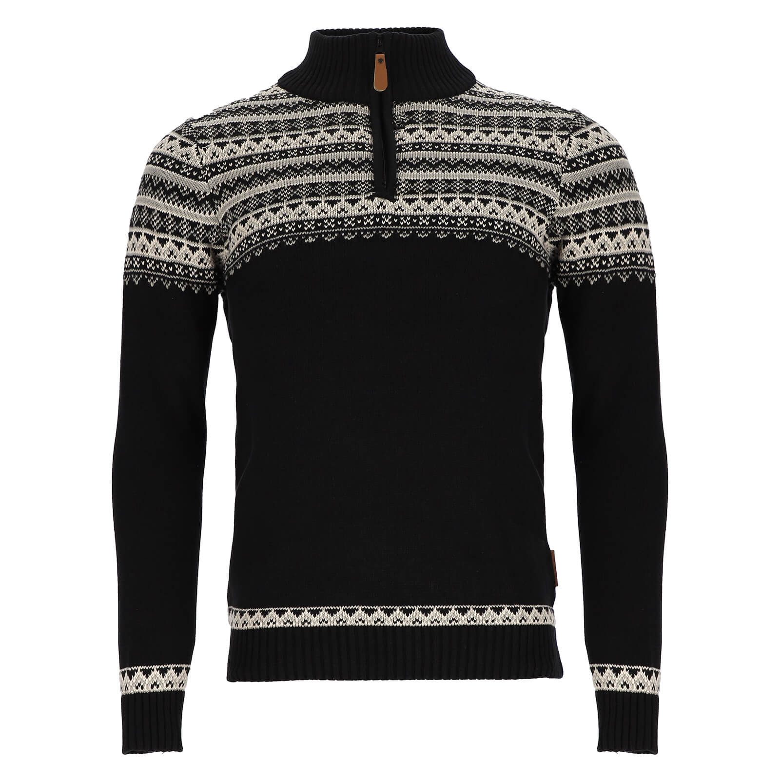 Norwegerpullover Herren Troyer Norweger-Strick-Muster - Strickpullover Troyer-Kragen