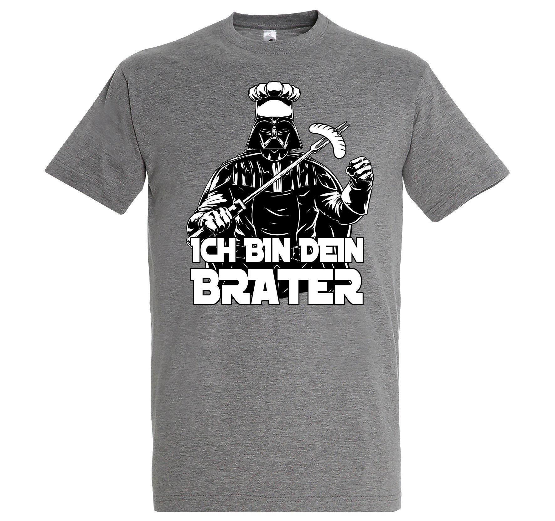 lustigem T-Shirt bin T-Shirt "Ich Herren Grau Youth mit Spruch Brater" Designz