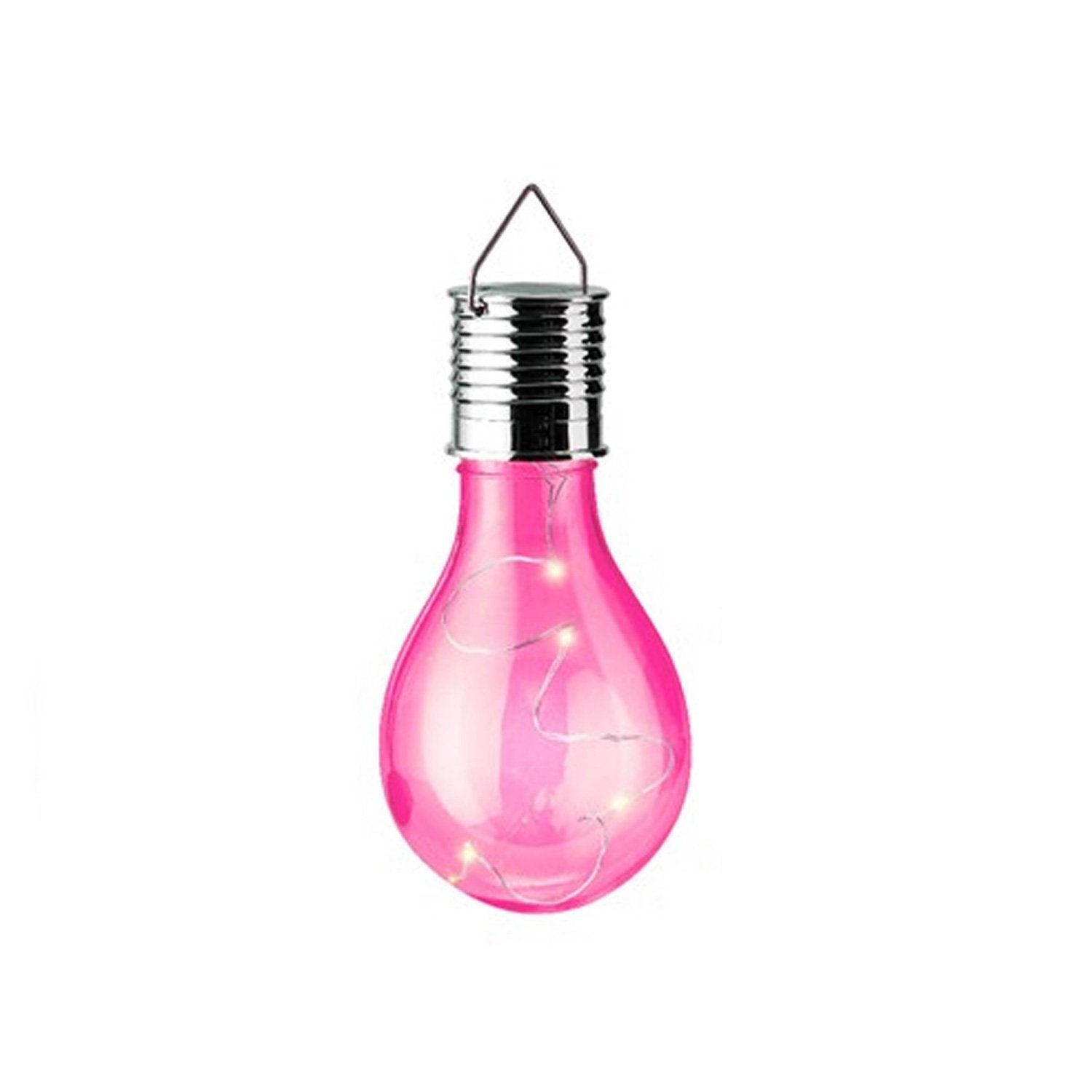 MARELIDA LED Solarleuchte LED Solar Glühbirne hängend Gartenleuchte für Terrasse Balkon pink, LED Classic, warmweiß (2100K bis 3000K)