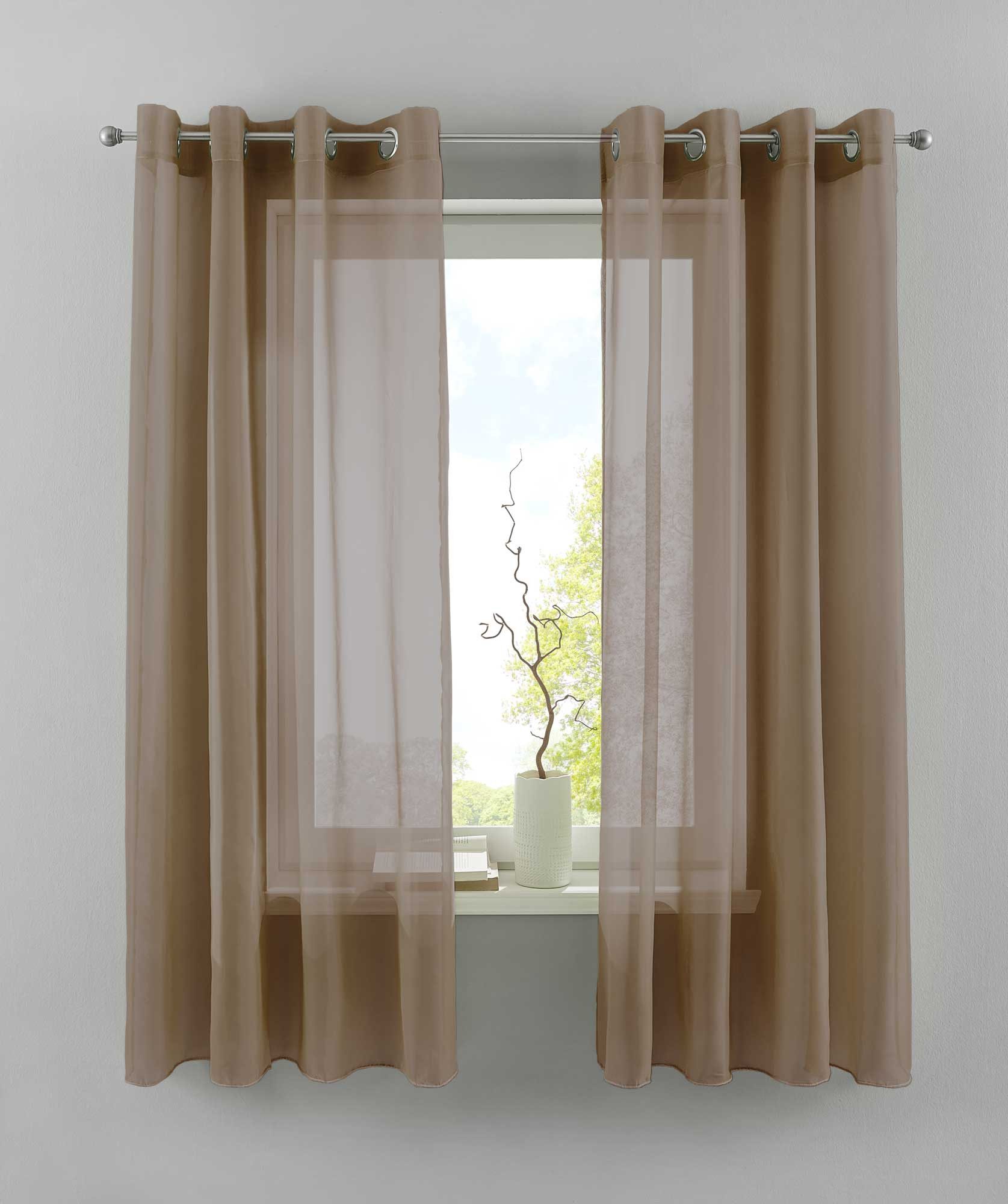 Gardinenbox Gardine (2 St), Ösen, transparent, Voile, 2er Set Transparent »Basel« Bleiband Store 20332TR2
