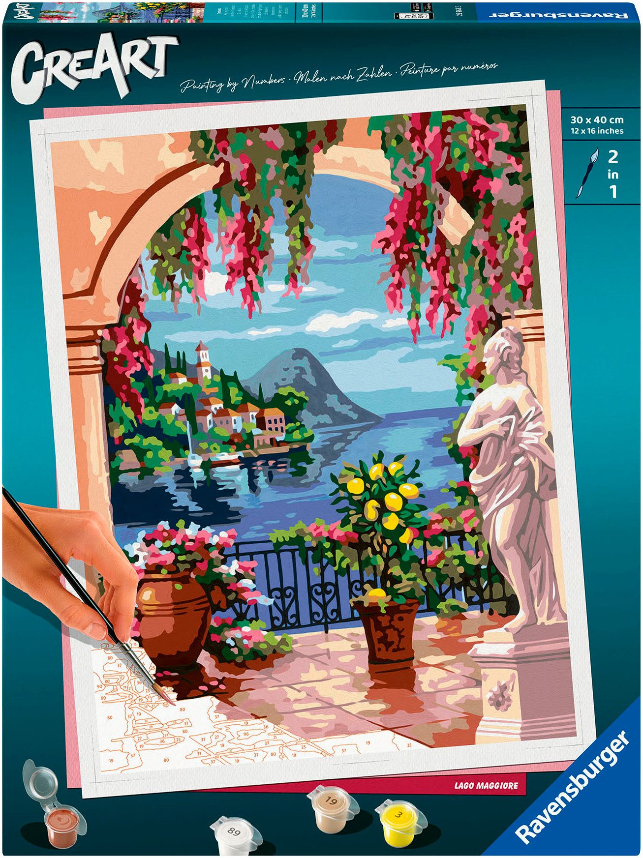 Ravensburger Malen nach Zahlen CreArt, Lago Maggiore, für Erwachsene; Made in Europe