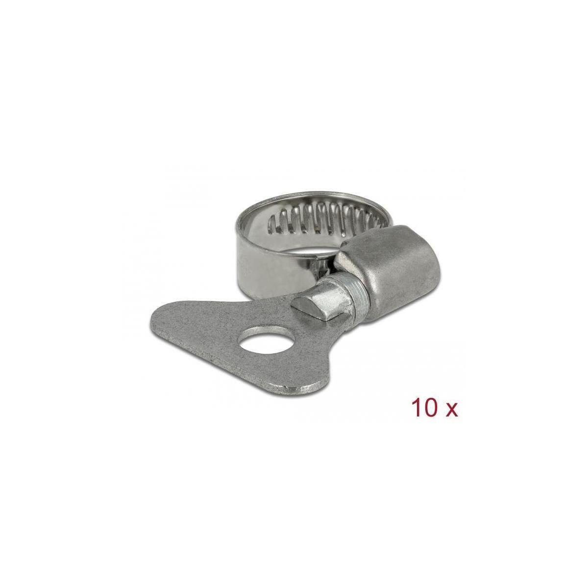 Delock Schlauchschelle Schlauchschelle mit Flügelmutter 13 - 19 mm, 10 Stück, Metall