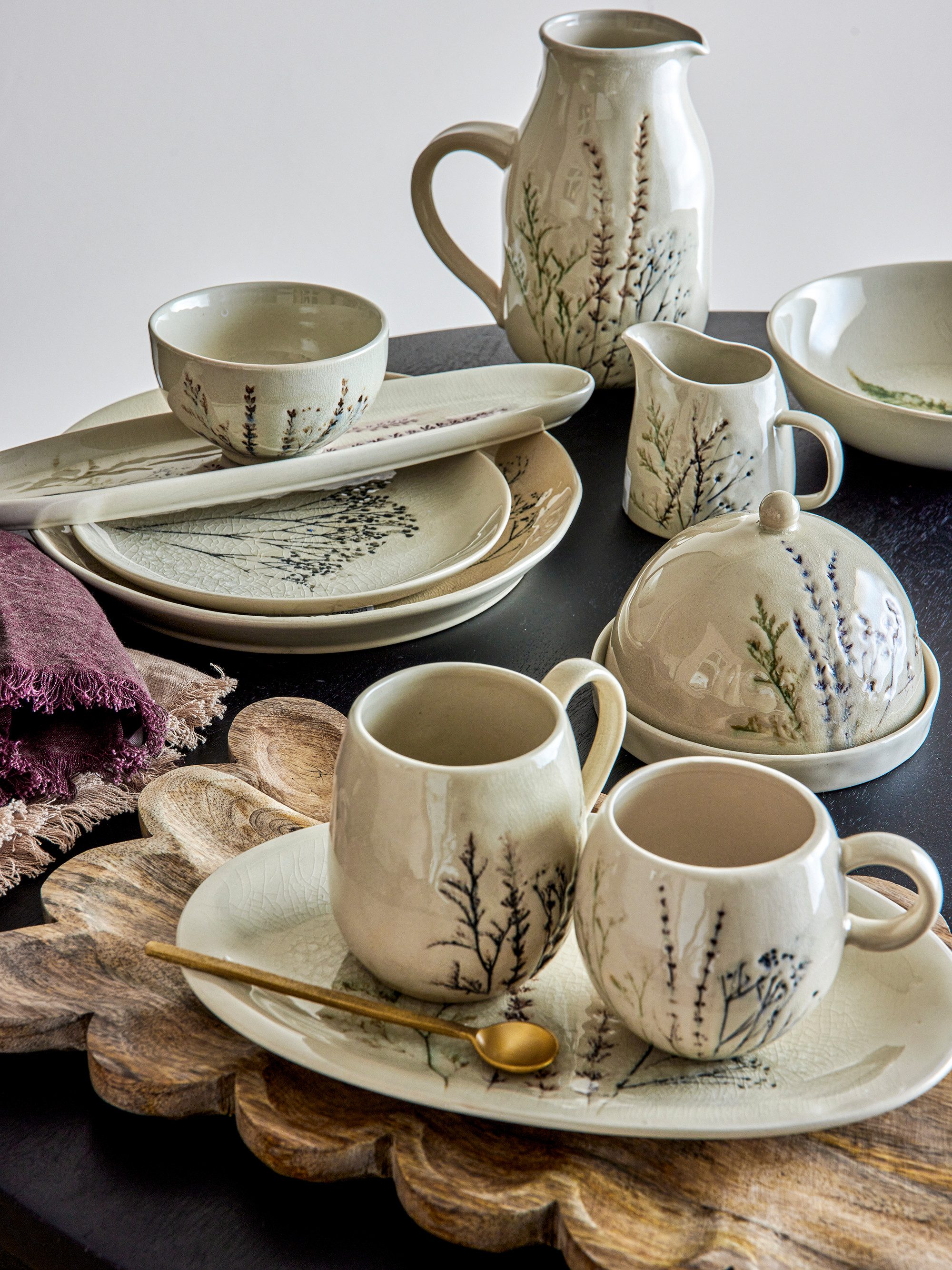 Bloomingville Butterdose Bloomingville Bea Butterdose, Natur, Steingut, Steingut