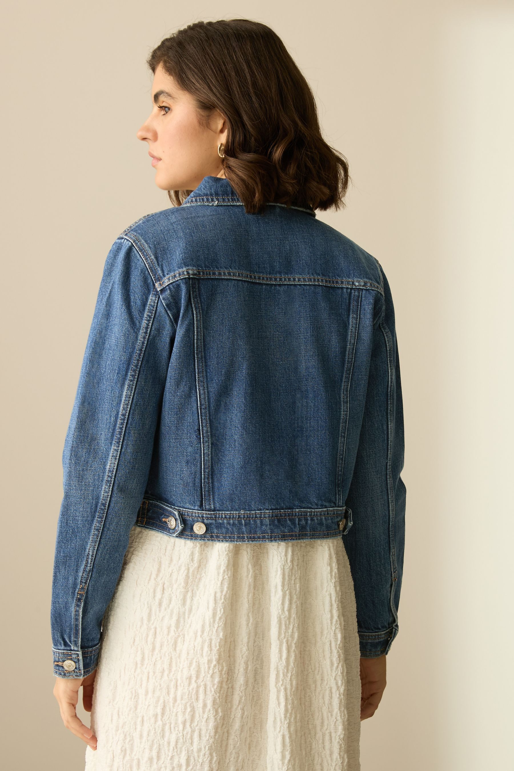 Next Jeansjacke Enge Trucker-Jeansjacke aus 100 % günstig online kaufen