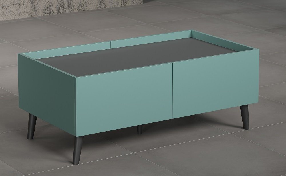 trendteam Couchtisch Couchtisch Melton, Dusk Blue / Anthrazit (no-Set), Breite 110 cm,Tischplatte aus Holzwerkstoff