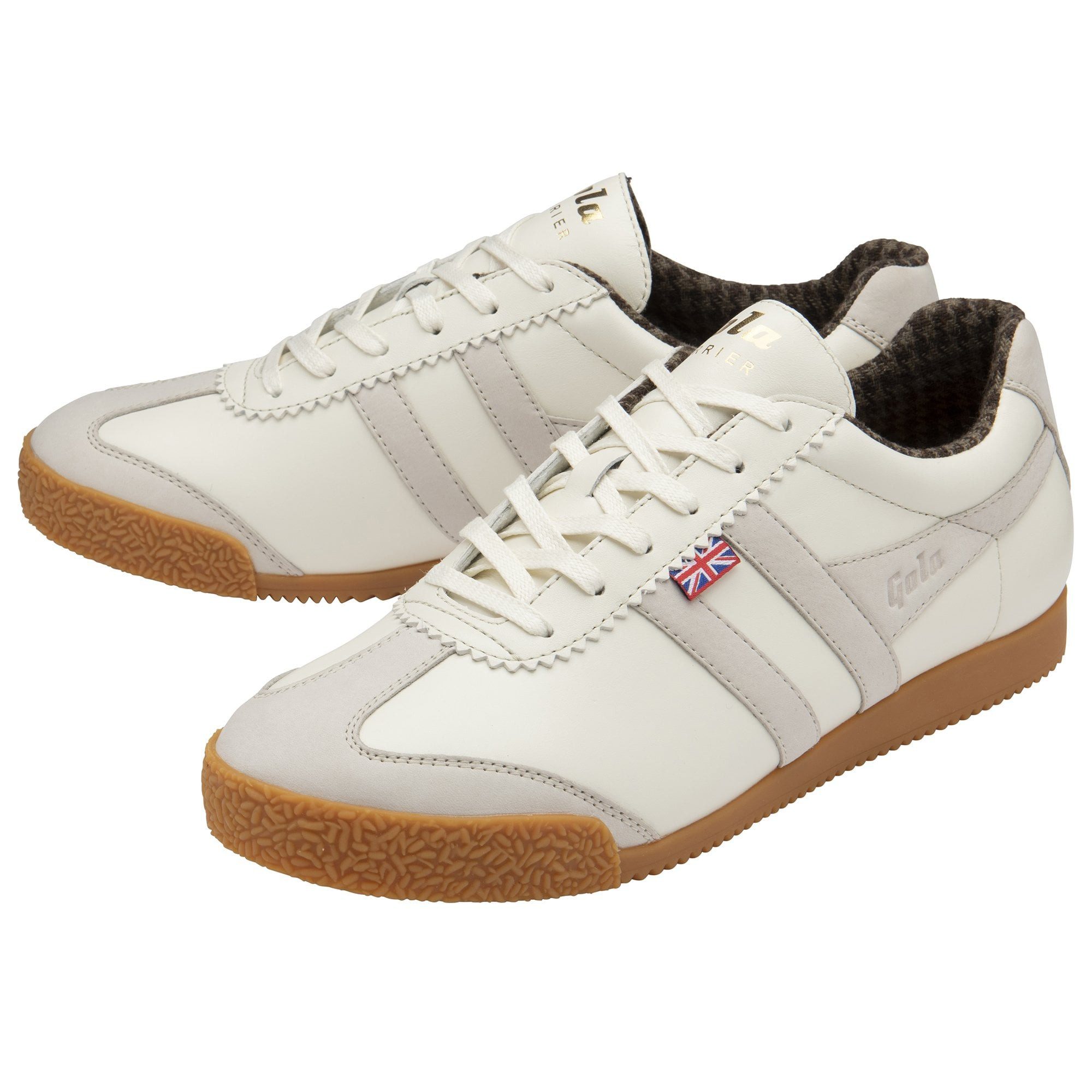 Harrier Tweed (edle Vollederausführung) - Made in England - weiss Sneaker