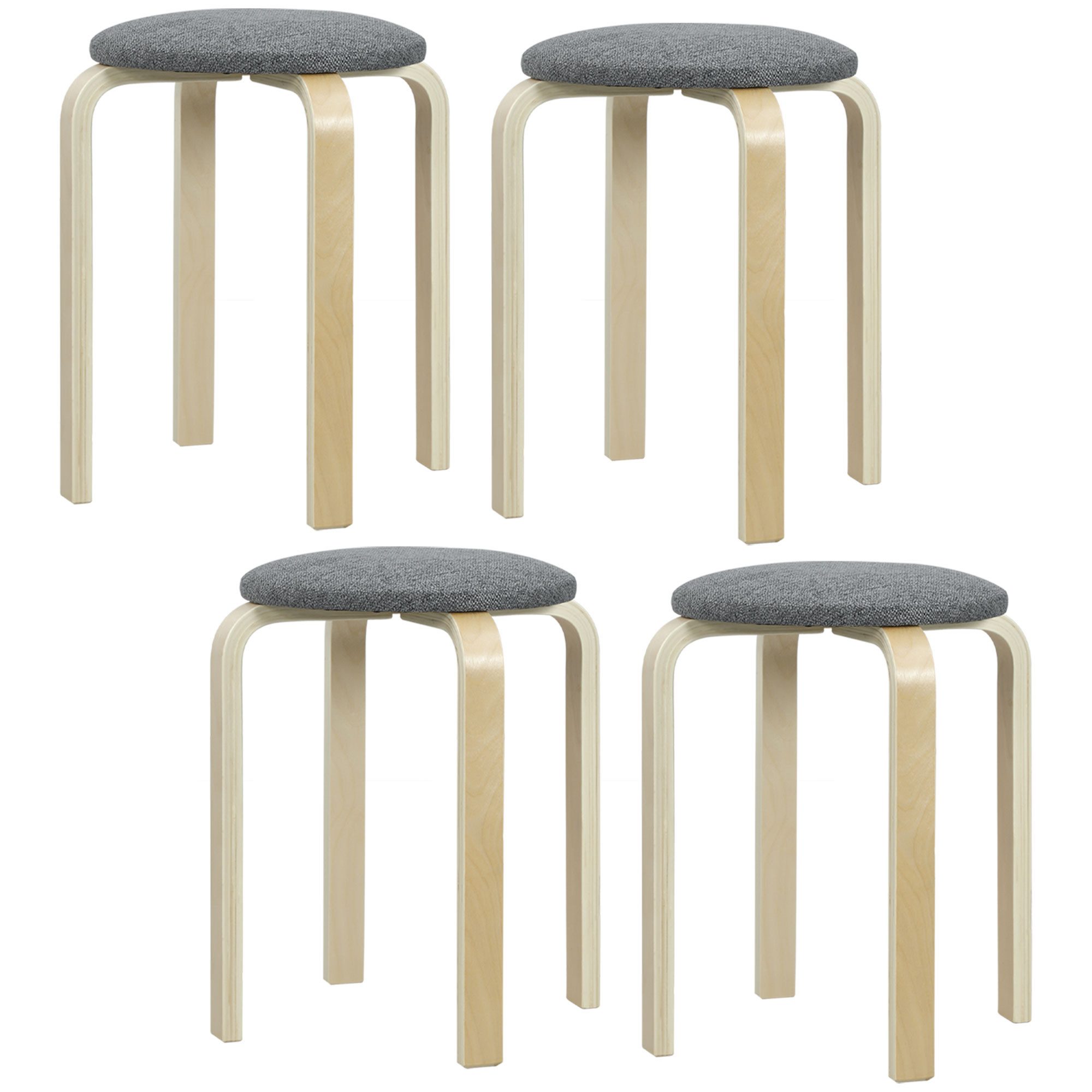 HOMCOM Hocker Stapelhocker Rückenlehnenlose Stapelstühle mit günstig online kaufen