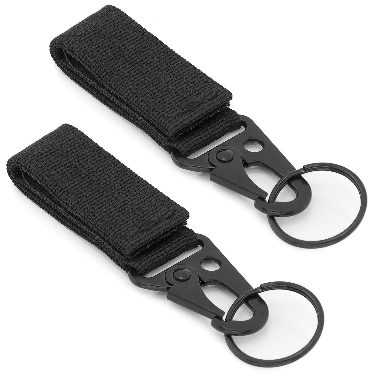 MidGard Anhänger Schlüssel Karabiner-Schlüsselanhänger Gurtband Schnalle Haken Karabinerhaken, mit Klettverschluss zur Befestigung am Gürtel o. am Molle-Tragesystem