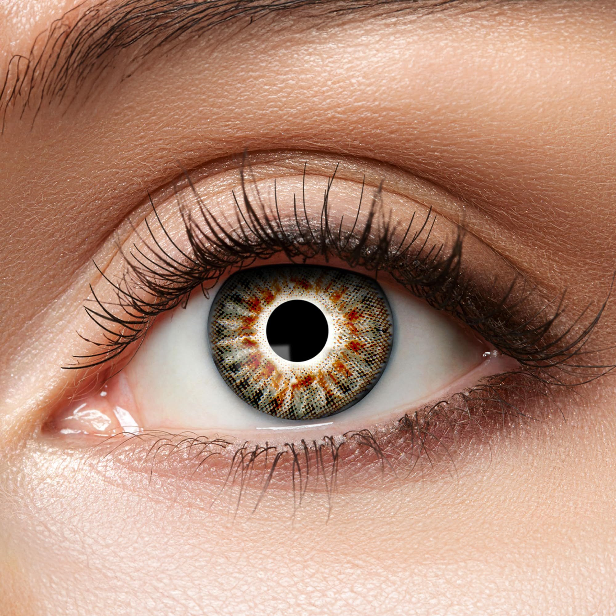 Zoelibat Kostüm Zoelibat Eyecatcher Natürliche 12 Monats-Kontaktlinsen Grey, auffällige Farben für Horror, Gothic, Fantasy, Cosplay Fans