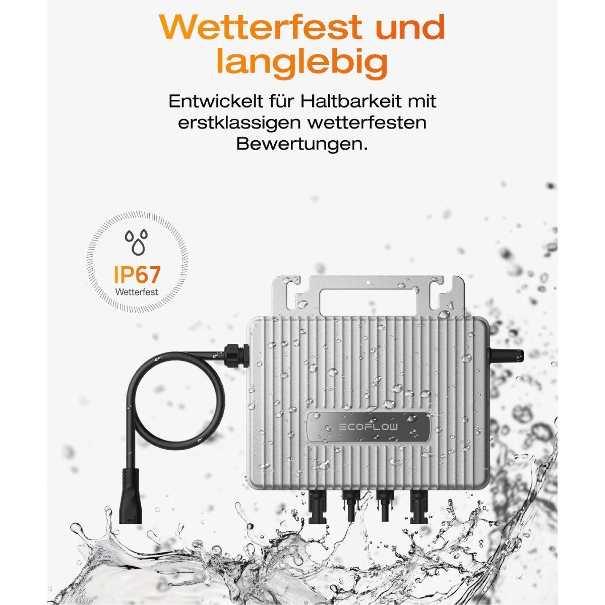 Ecoflow Balkonkraftwerk 910W ECOFLOW STREAM AC Pro 1,92kWh Speicher mit 800W Wechselrichter, (2x455Wp Astronergy und 800W Wechselrichter im Lieferumfang enthalten), Einfache Installation & Plug & Play