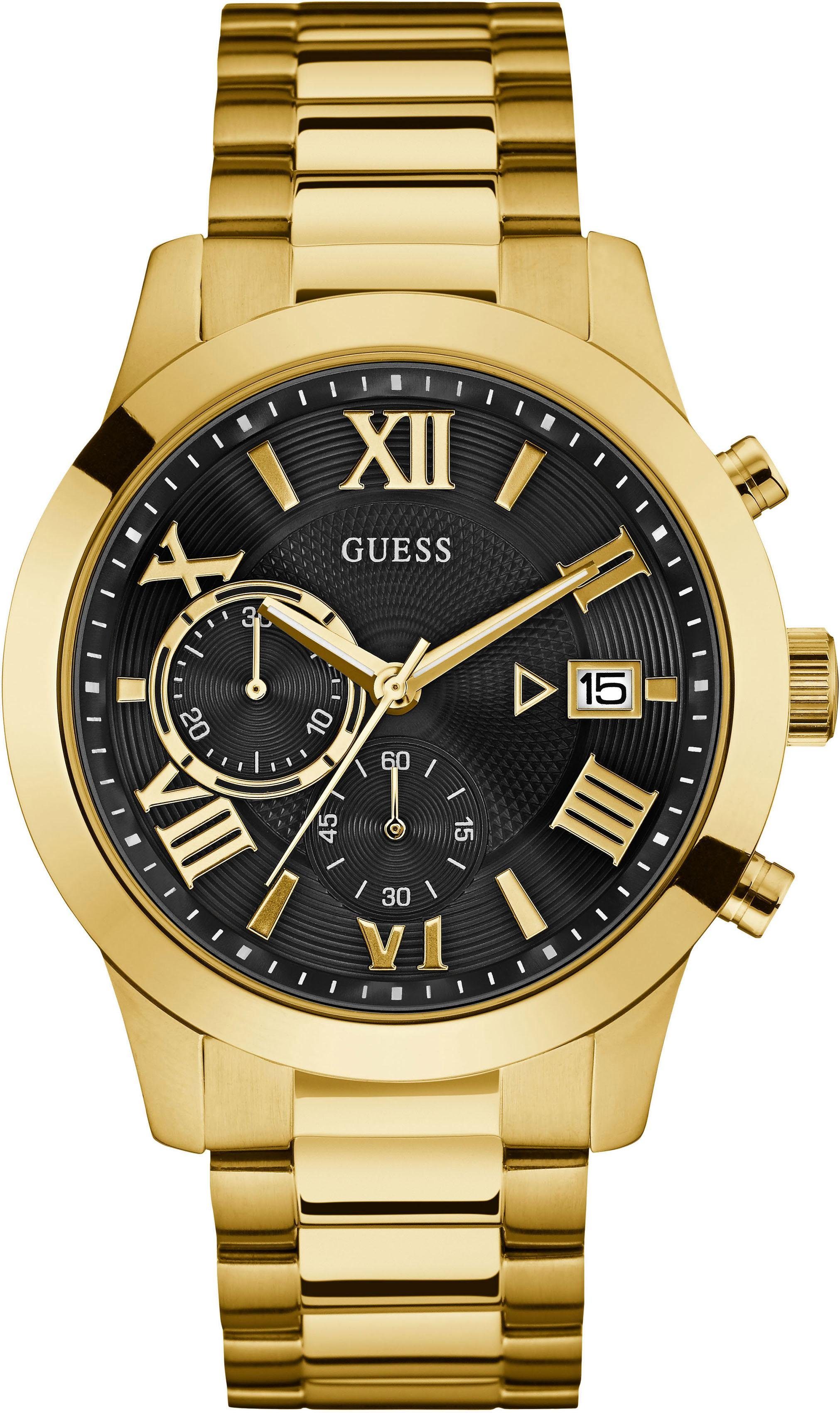 Guess Chronograph ATLAS, W0668G8, Armbanduhr, Quarzuhr, Herrenuhr, Stoppfunktion