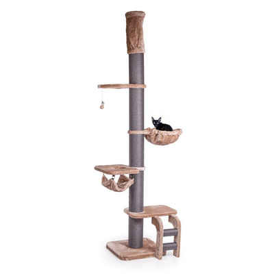 Canadian Cat Company Kratzbaum Deckenspanner Lofty - Cappuccino auch für große und schwere Katzen, XXL Kratzbaum deckenhoch, massiver Stamm, variable Höhe 250~275cm