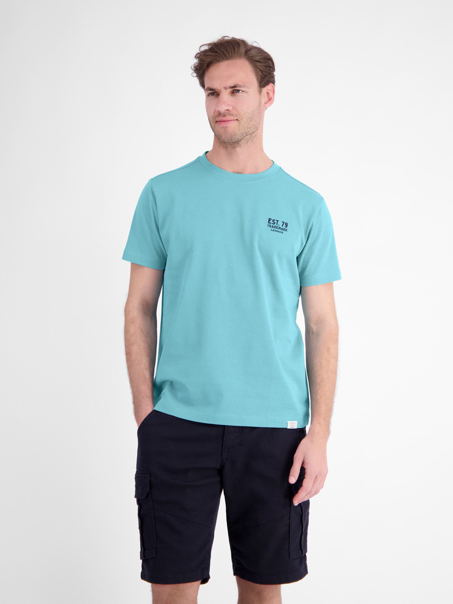 T-Shirt Baumwoll-T-Shirt mit bequemem Rundhalsausschnitt und Print