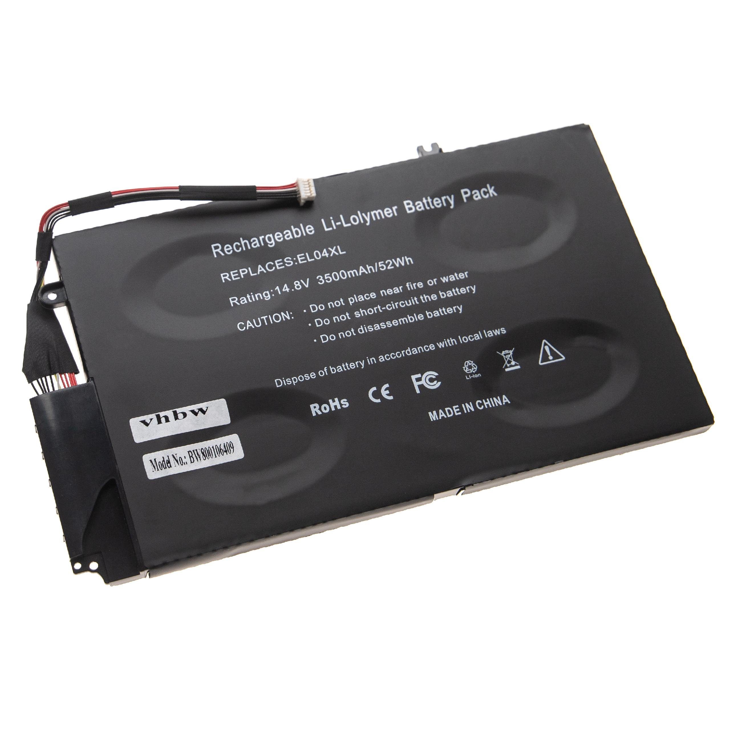 vhbw kompatibel mit HP Envy 4-1117NR, Sleekbook 4-1010US Laptop-Akku Li-Polymer 3500 mAh (14,8 V)