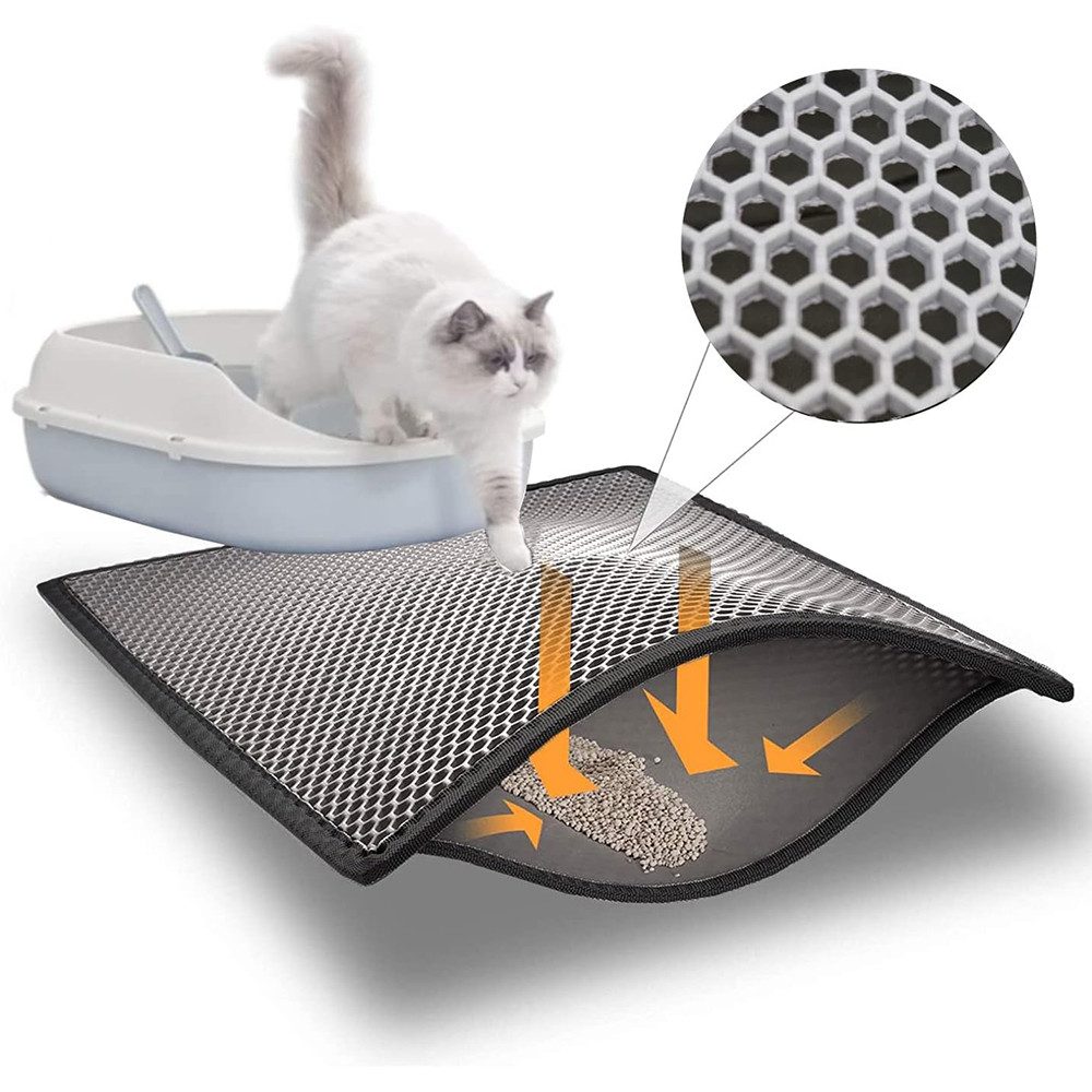 Katzenecktoilette Katzenklo Matte, Katzenstreu Katzenklo Vorleger Unterleger Waben