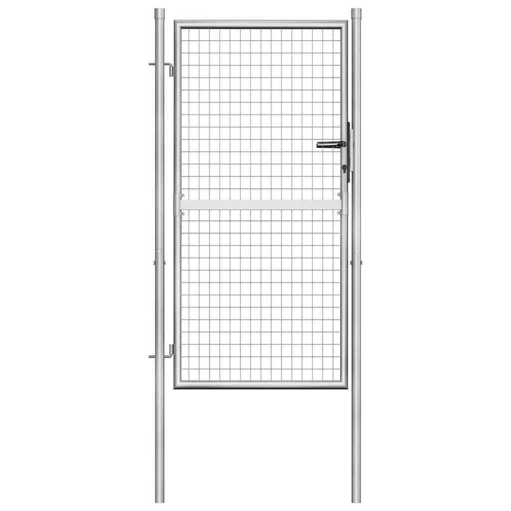 vidaXL Gartentor Gartentor verzinkter Stahl 105x150 cm Silber