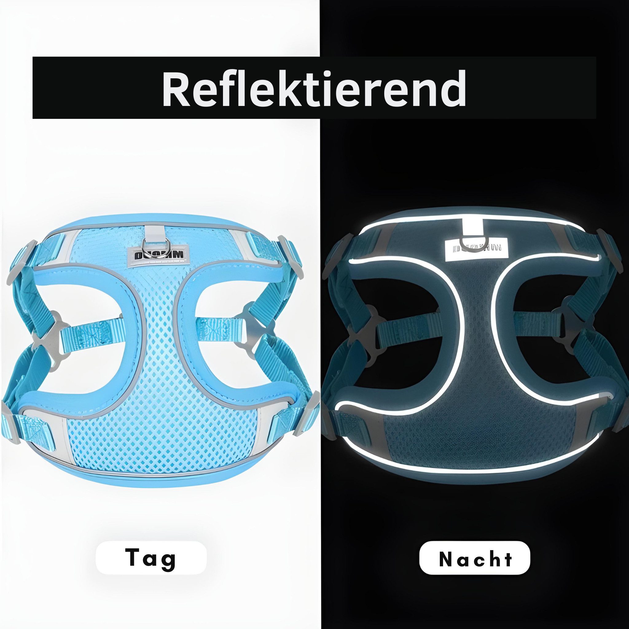 HS.SUPPLY Hunde-Geschirr Atmungsaktives Hundegeschirr mit Leine, Verstellbar & reflektierend, auch für Katzen geeignet, inklusive Leine