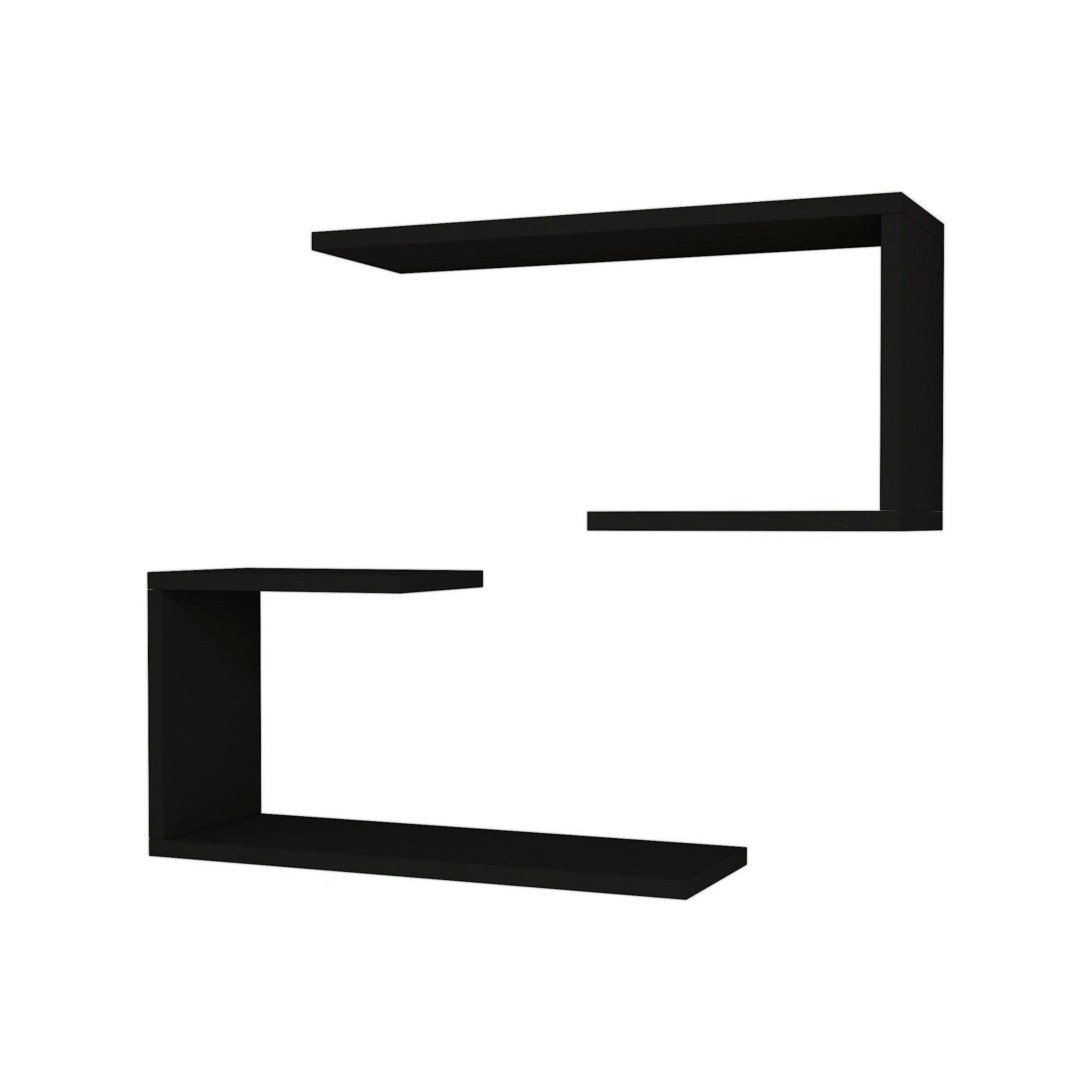 en.casa Wandregal, »Årslev« 2-er Set Schweberegal 27 x 60 x 20 cm Schwarz günstig online kaufen