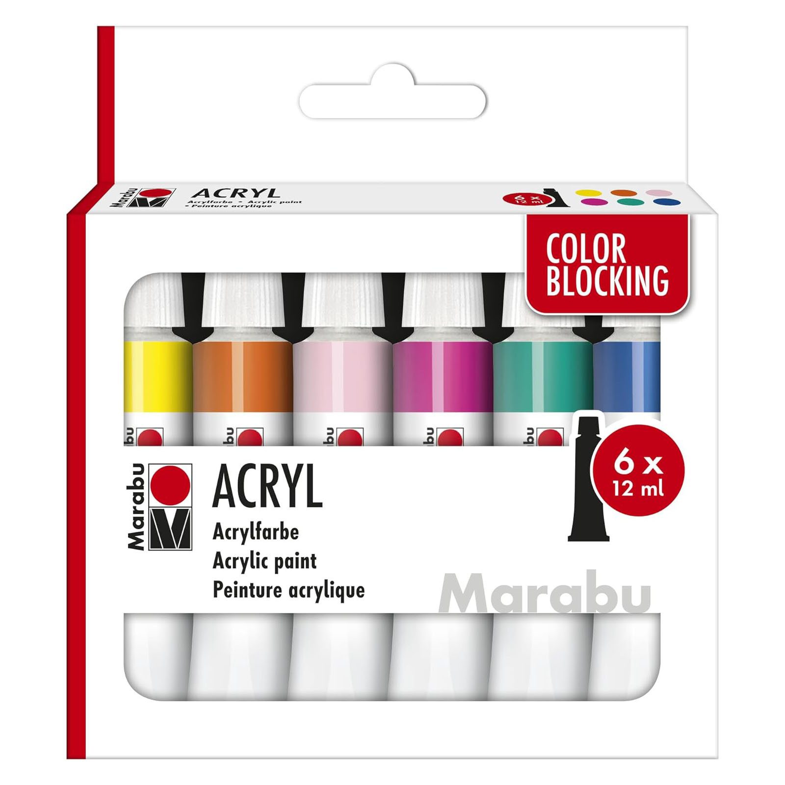 Marabu Acrylfarbe Marabu Acrylfarben Set COLOR BLOCKING, 6 x 12 ml