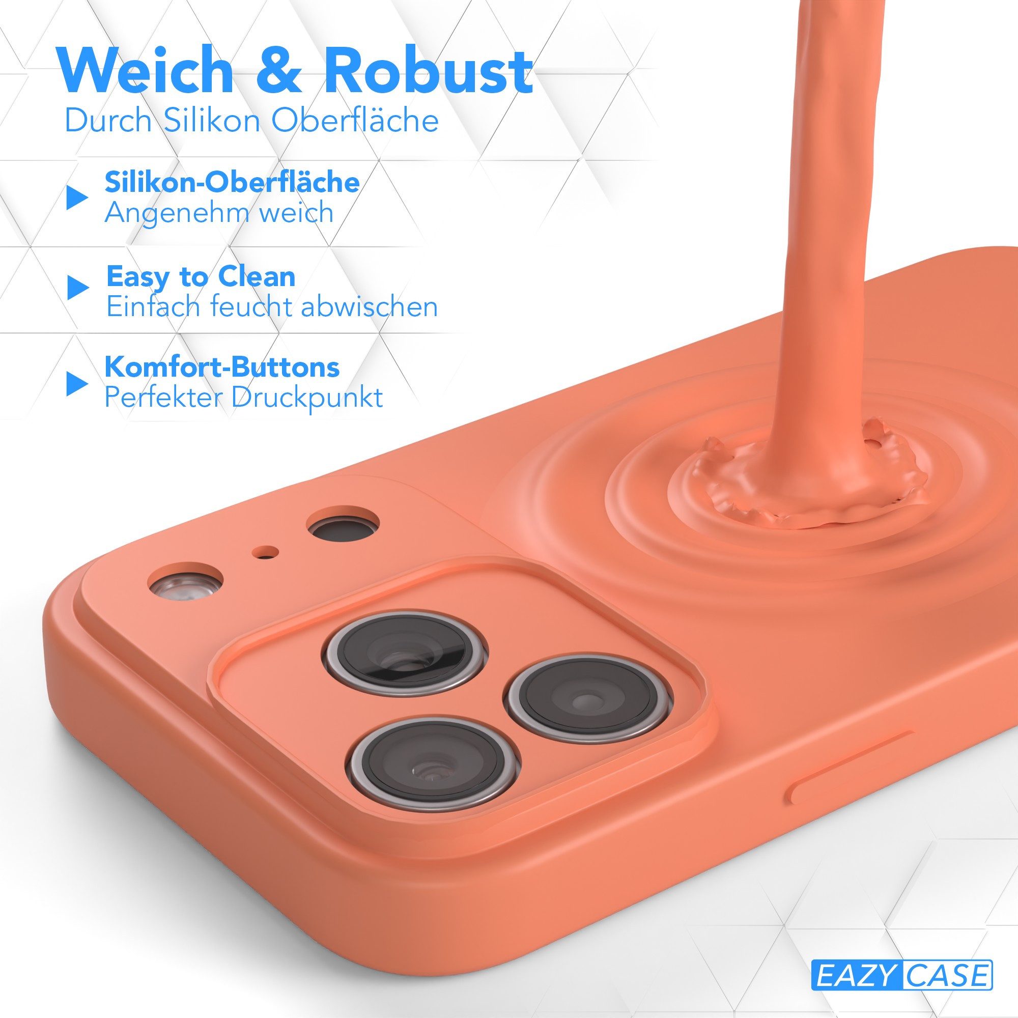EAZY CASE Handyhülle für Apple iPhone 17 Pro Hülle Silikon 6,3 Zoll, Schutzhülle mit Kameraschutz Telefonhülle elastisch Bumper tpu Orange – Bild 5 von 5