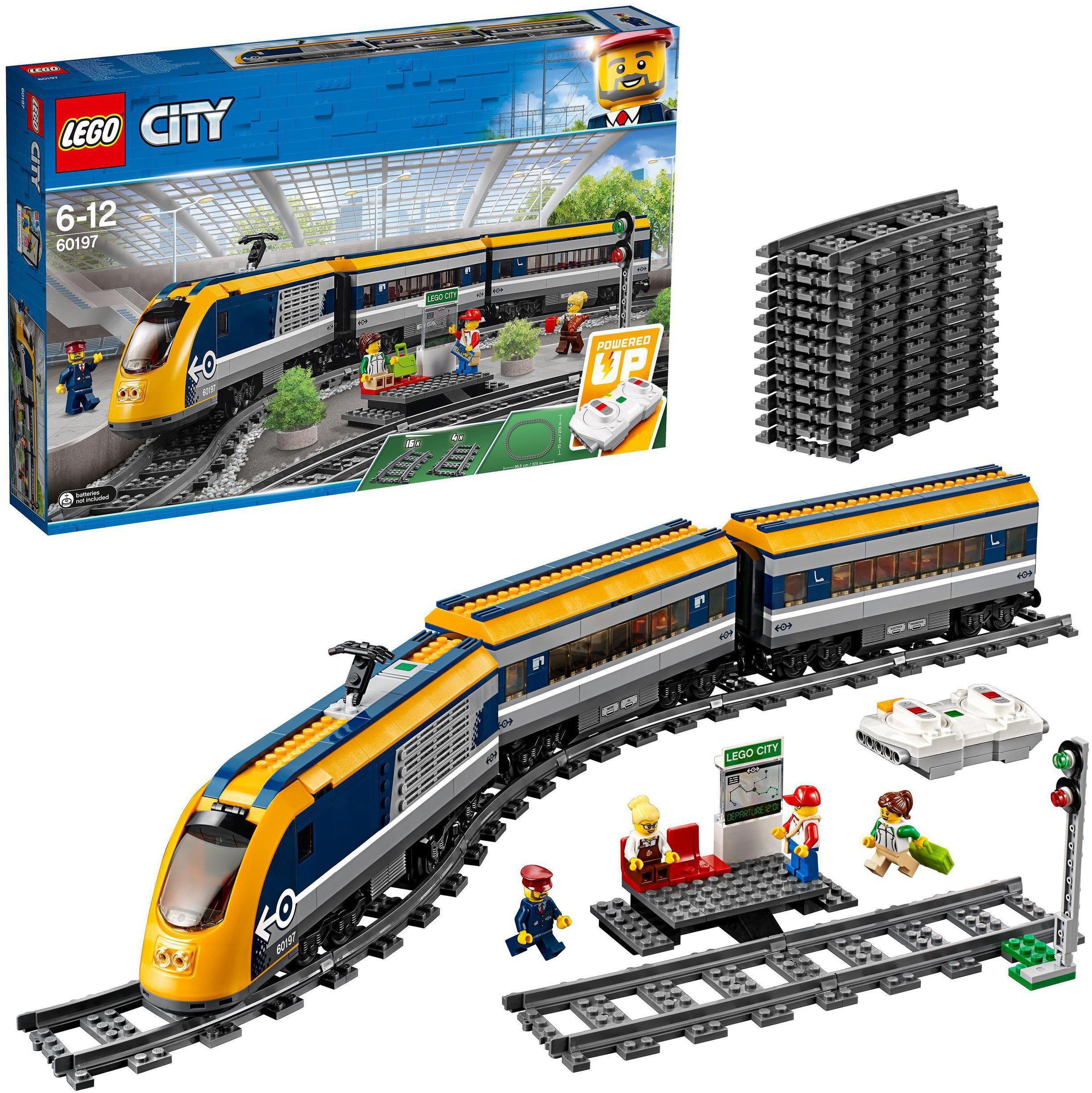 ohne Bluetooth Set LEGO® City Eisenbahn 60197 Lok Waggon Endwaggon