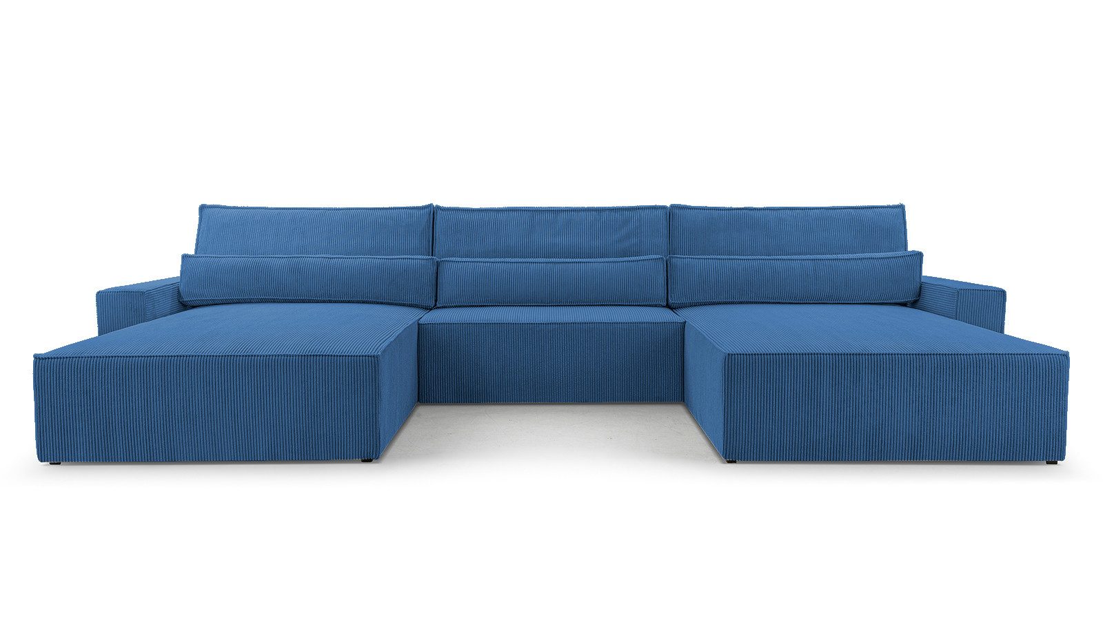 MOEBLO Wohnlandschaft DENVER U, Eckcouch aus Cordstoff Ecksofa U-Form Cord Sofa Couch Polsterecke U-Sofa - 410x85x200cm, mit Bettkasten und Schlaffunktion