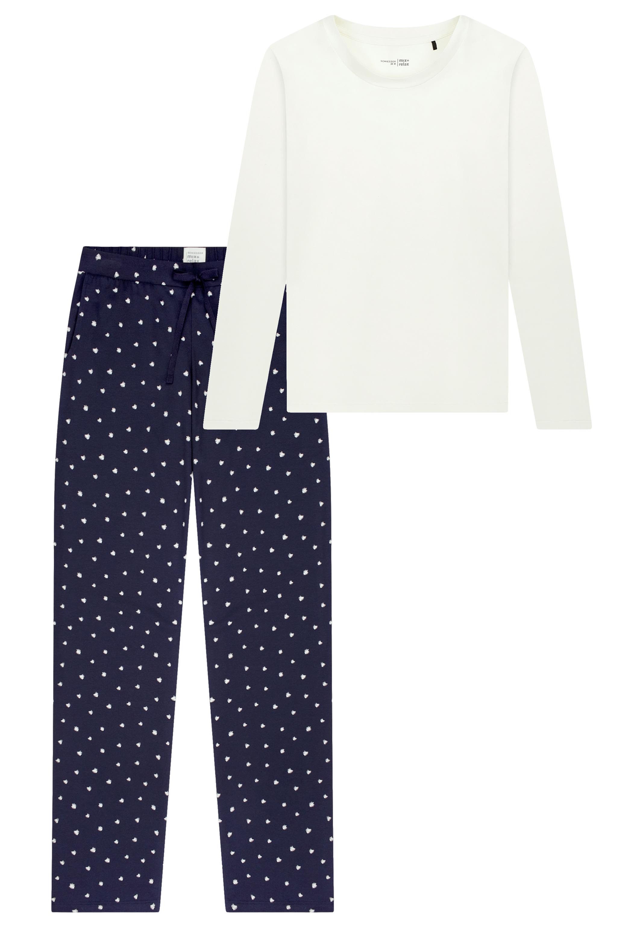 Schiesser Pyjama Mix & Relax (Set, 2 tlg) Schlafanzug - Baumwolle - Atmungsaktiv