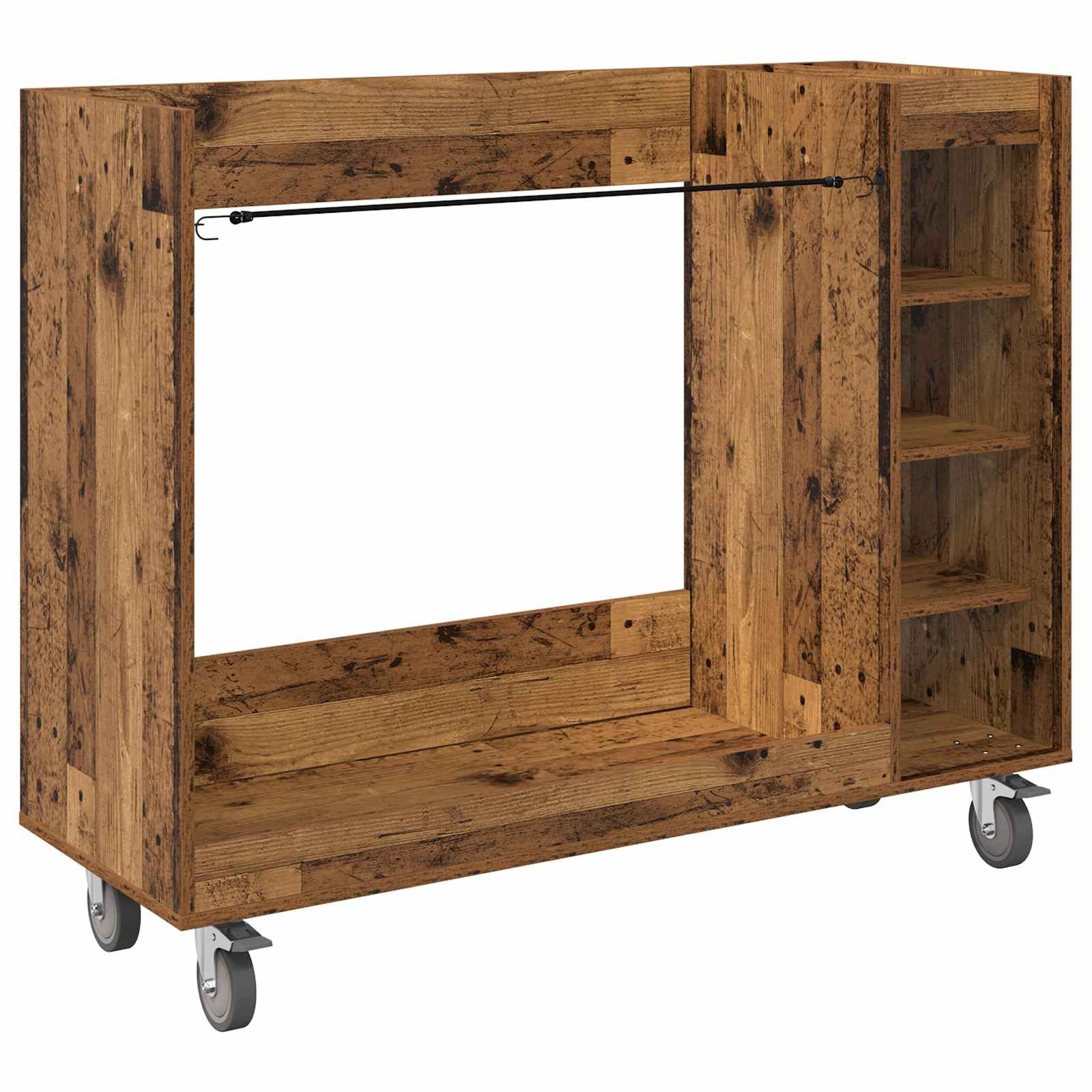 vidaXL Garderoben-Set 120 x 45 x 98 cm Golf Schrank Mit Rad Uni Altholz 65x45x98 cm