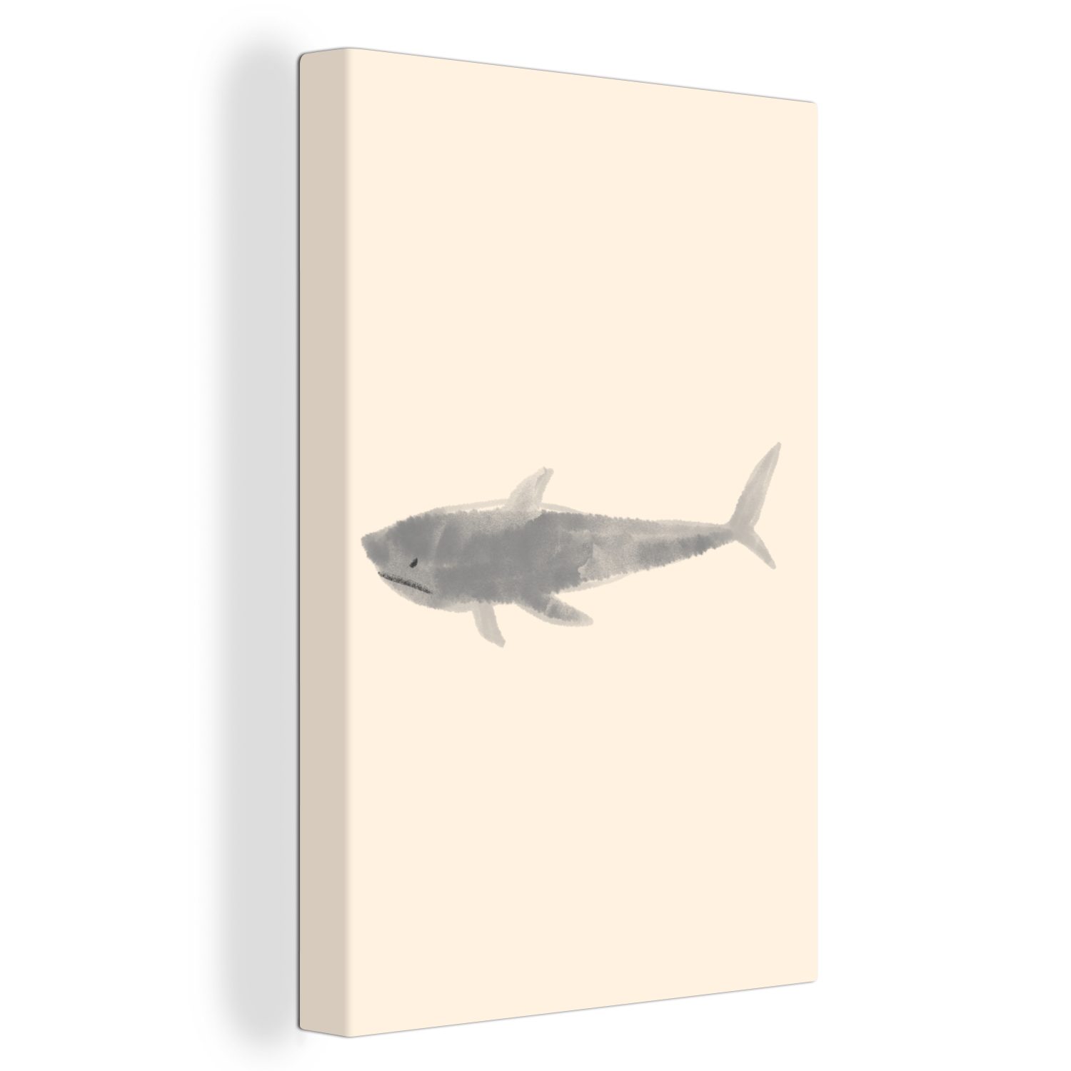 Leinwandbild - Gemälde, Fisch Aquarell cm Leinwandbild St), Pastell, Zackenaufhänger, inkl. (1 OneMillionCanvasses® 20x30 bespannt - fertig