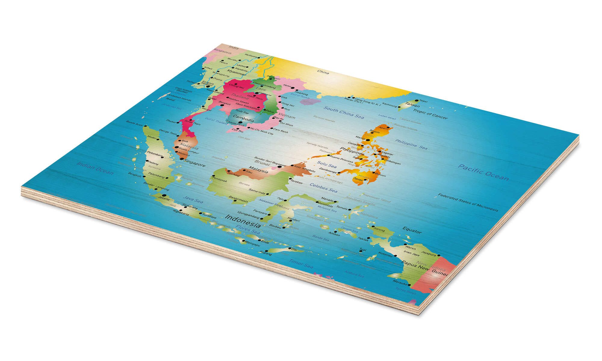 Posterlounge Wandbild Südostasien - Landkarte, vor 2002, Editors Choice, erhältlich als Poster, Leinwandbild, Wandsticker oder Acrylglasbild