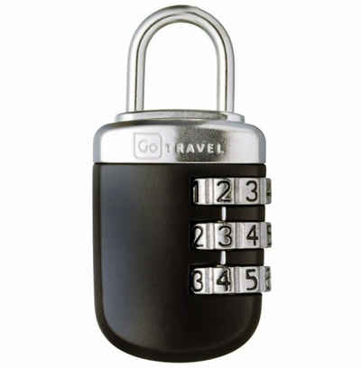 Go Travel Vorhängeschloss secure lock, 3 extra große, leicht ablesbare Zahlenwalzen