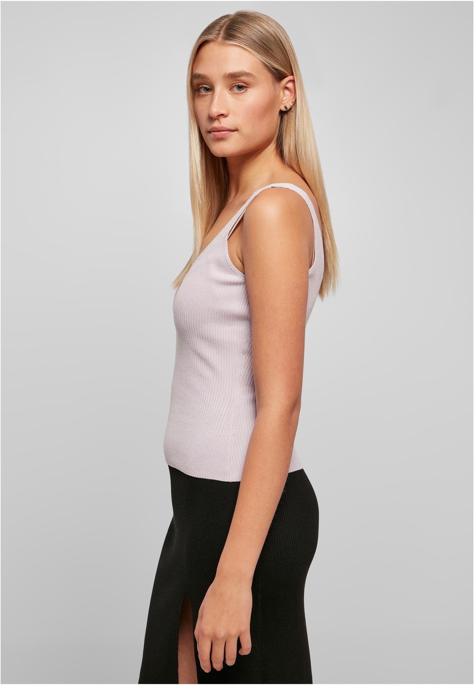 CLASSICS T-Shirt (1-tlg) Damen Ladies URBAN Knit softlilac Top Rib