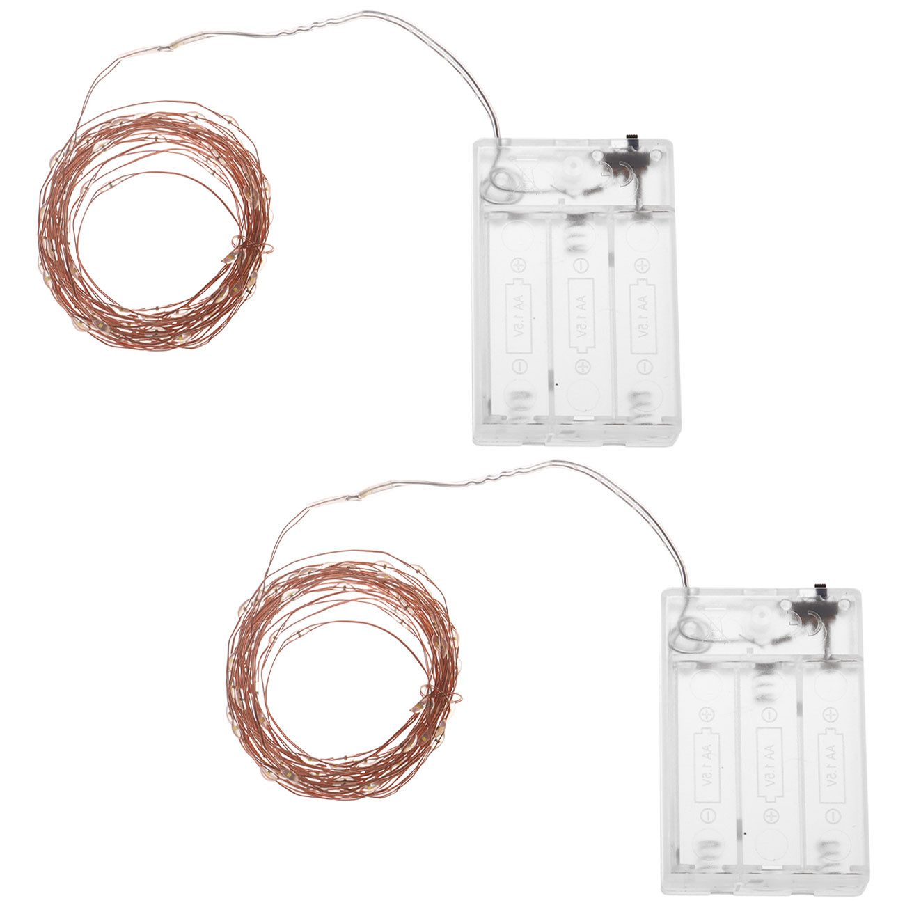 Casativo LED-Lichterkette LED-Micro-Lichterkette 5m 100 warmweiße LEDs Batteriebetrieb Deko, 5m Lichterdraht: 100 warmweiße Micro-LEDs, flexibel, dekorativ