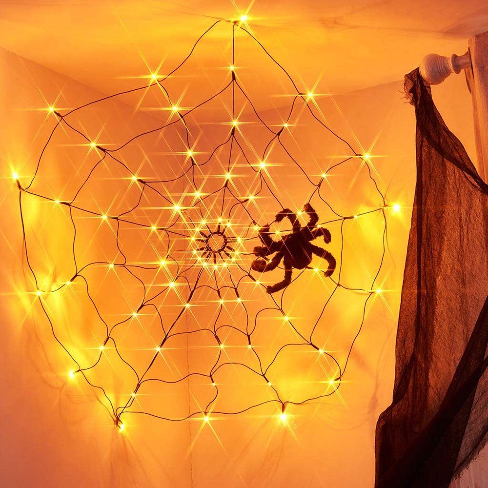 Sunicol Dekolicht Halloween Dekorationen Lichter, Spinnennetz, günstig online kaufen