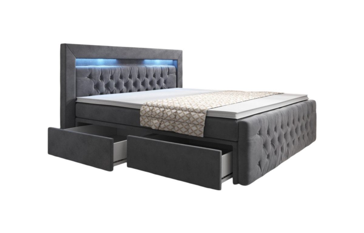 Luxusbetten24 Boxspringbett Menzogna, mit LED-Beleuchtung und günstig online kaufen