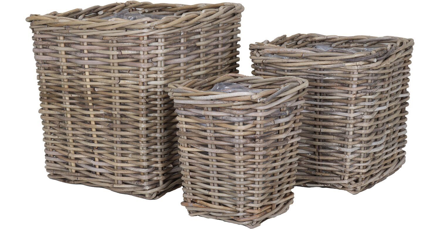 tegawo Weidenkorb Naturrattan Pflanz- und Aufbewahrungskorb, eckig, natur-g günstig online kaufen