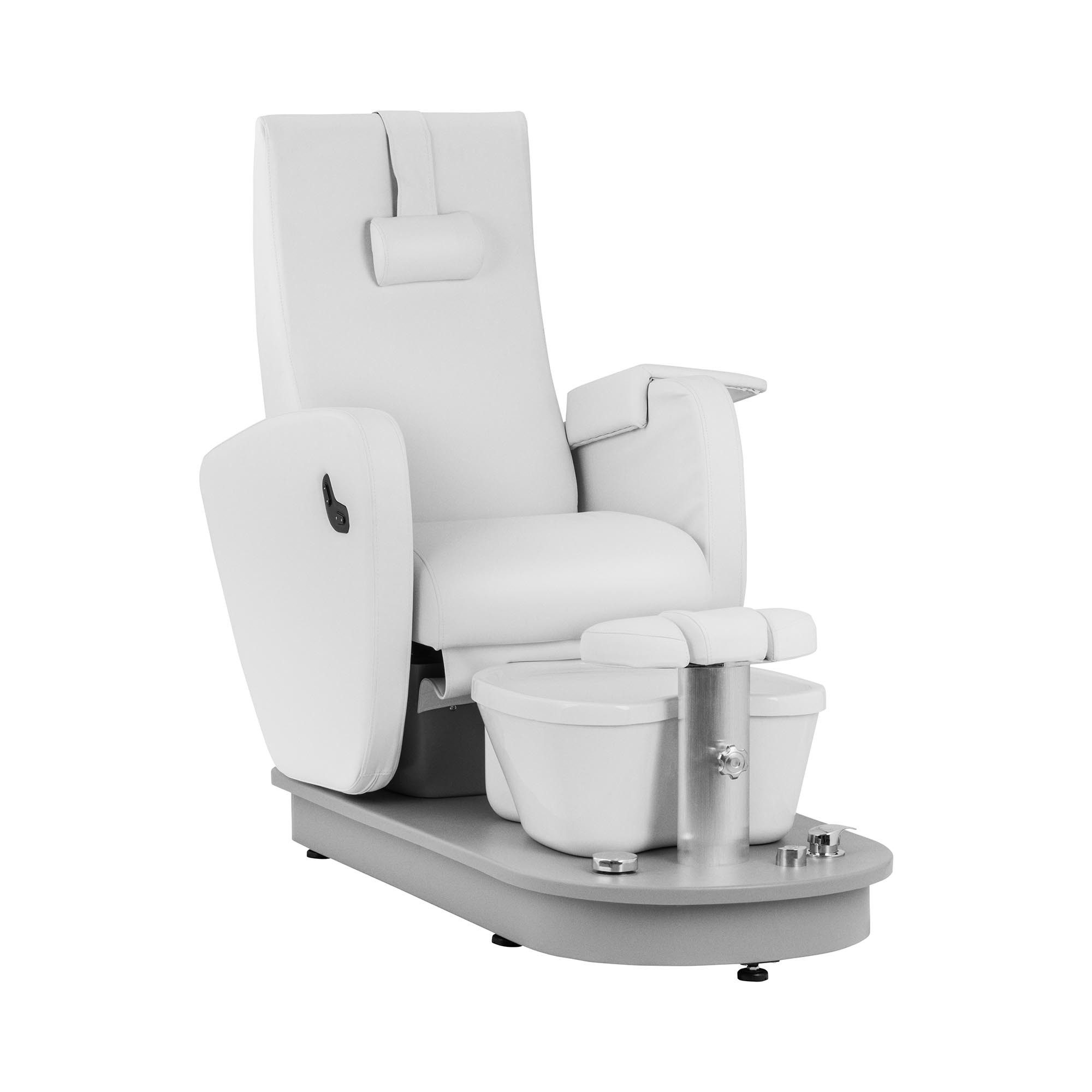 Physa Fußbad Fußpflegestuhl mit Fußwanne 200 kg elektrisch Kosmetikliege Pediküre, Weiß