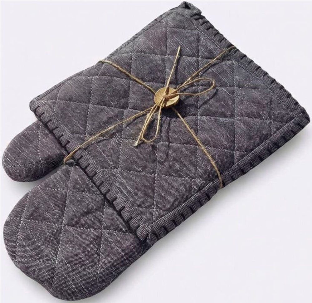 Home affaire Topfhandschuhe Handschuh & Topflappen Set Grau, (Set, 2-tlg)