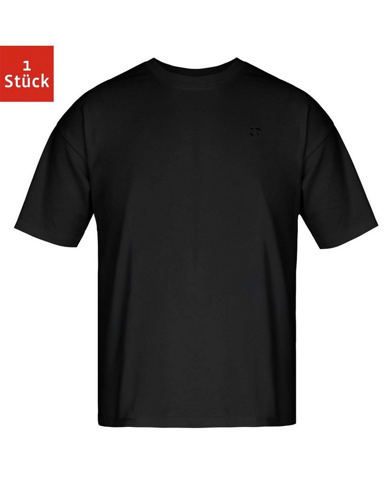 SNOCKS T-Shirt Oversized T-Shirt Herren Crew Neck Shirt (1-tlg) aus Bio-Baumwolle, oversized mit Logo-Schriftzug