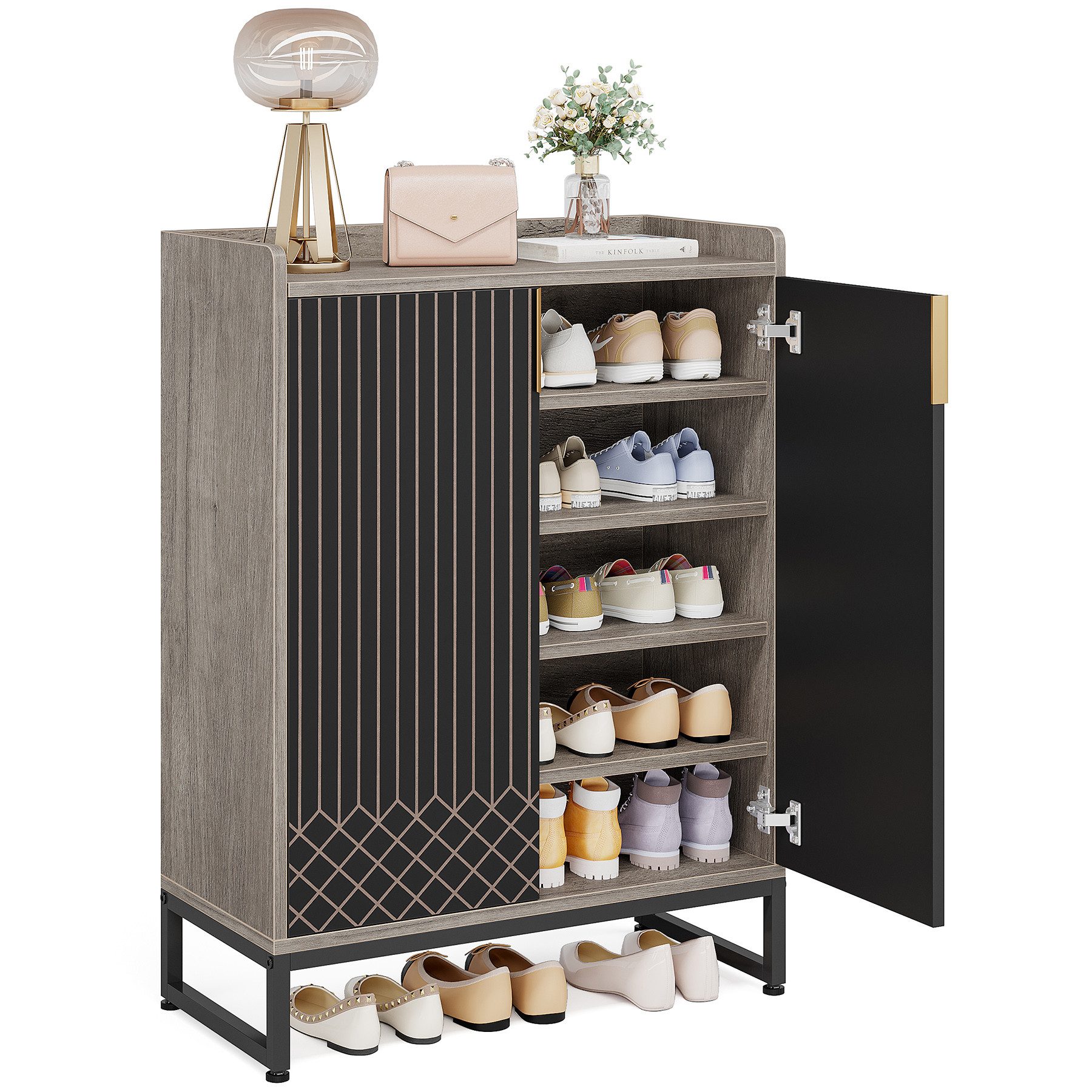 Tribesigns Schuhschrank Schuhschrank mit 2 Türen, Schuhregal Schuhkommode f günstig online kaufen