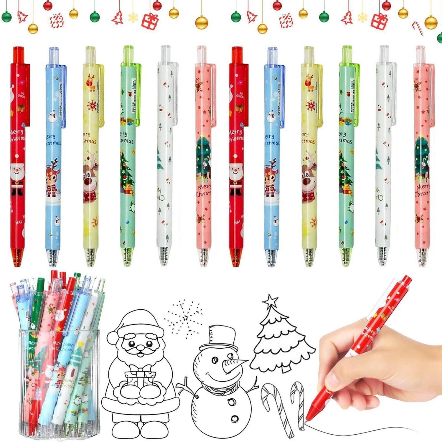 LuxusKollektion Kugelschreiber Weihnachts-Kugelschreiber 12er Set Zufallsmuster