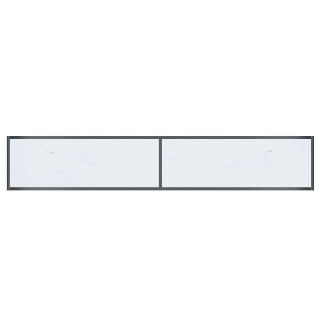 (1-St) furnicato Weiß Beistelltisch cm Hartglas Konsolentisch 200x35x75,5