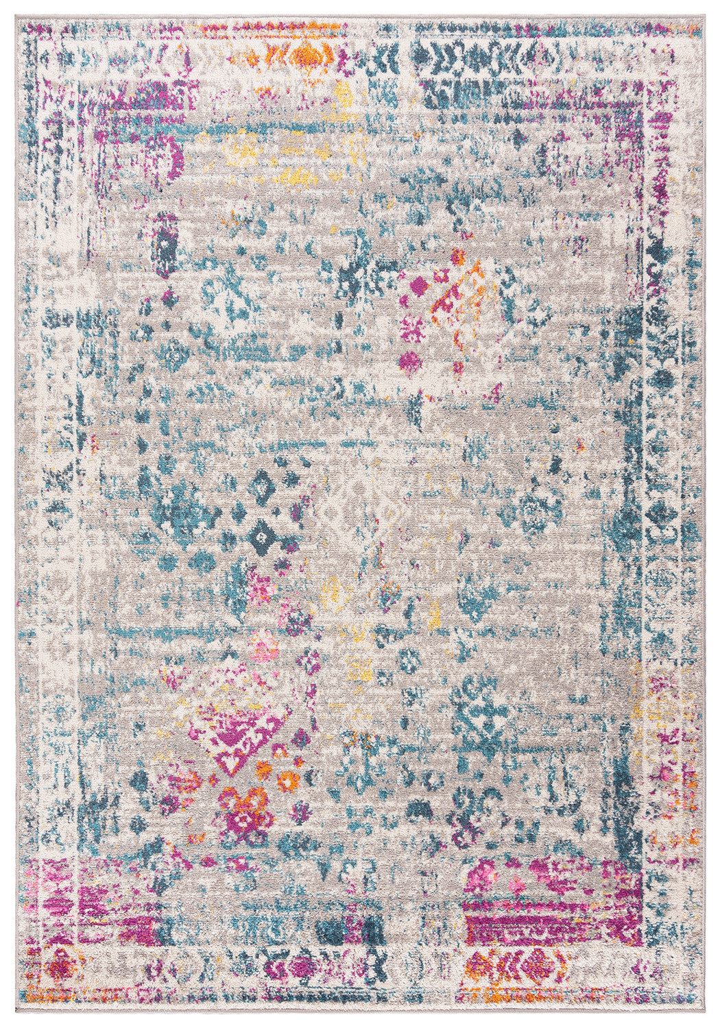 Mazovia Designteppich Ethnisch Orientalisch Bunt Teppich für Wohnzimmer, Schlafzimmer, Büro, 80 x 150 cm, Fußbodenheizung